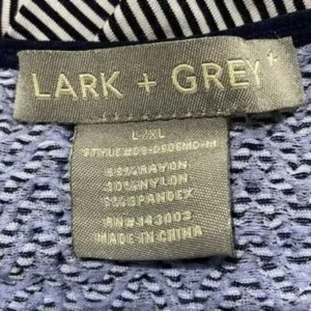 LARK + GREY NWT Knit Striped Scoop Neck Sundress L/XL Smocked Fit & Flair - Picture 3 of 11